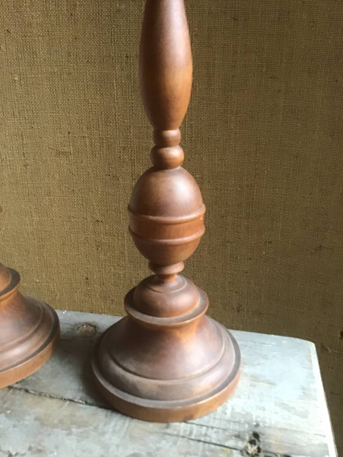 Wooden candle holders