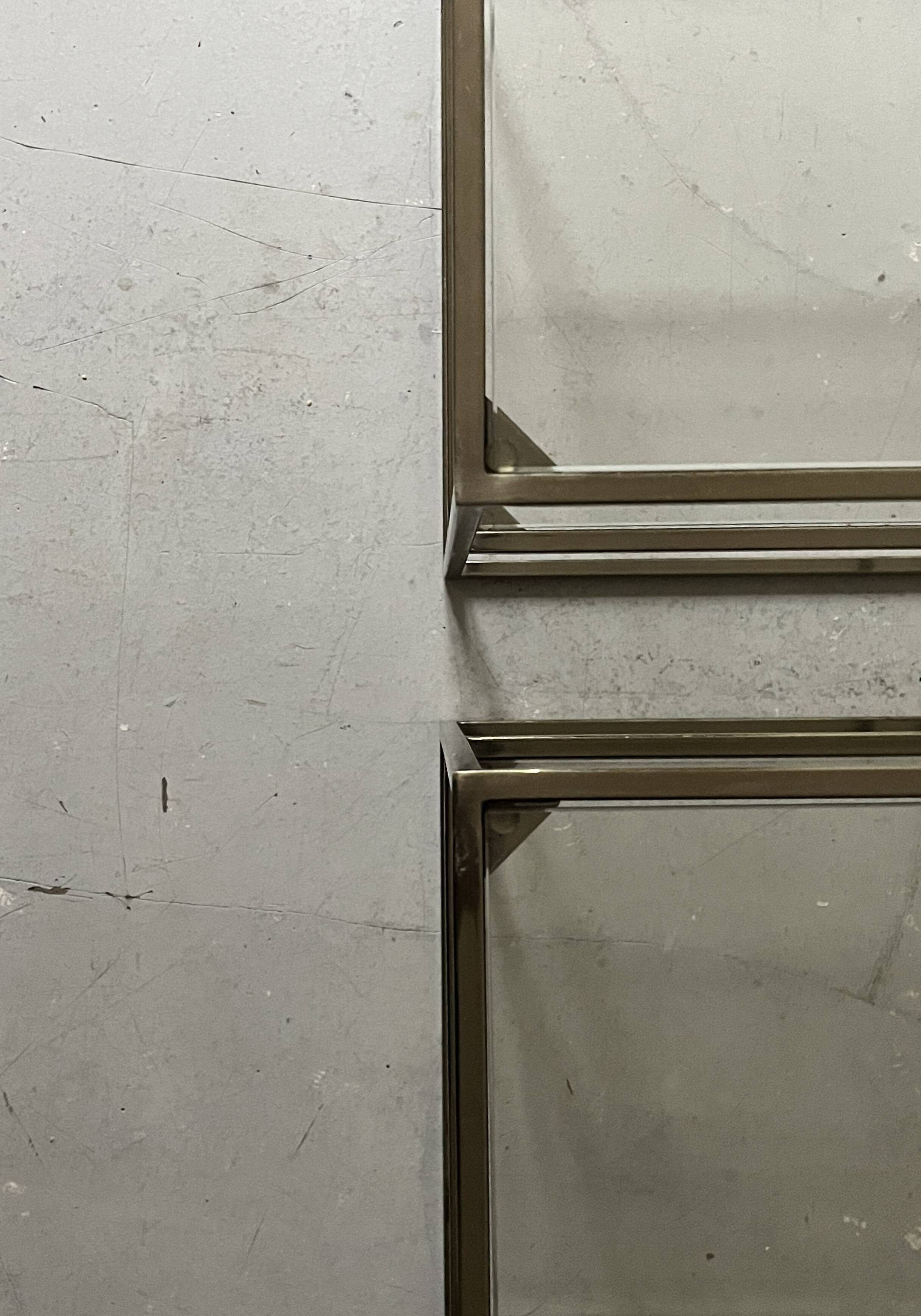 Vintage metal and glass bedside / side table, circa 1970 design