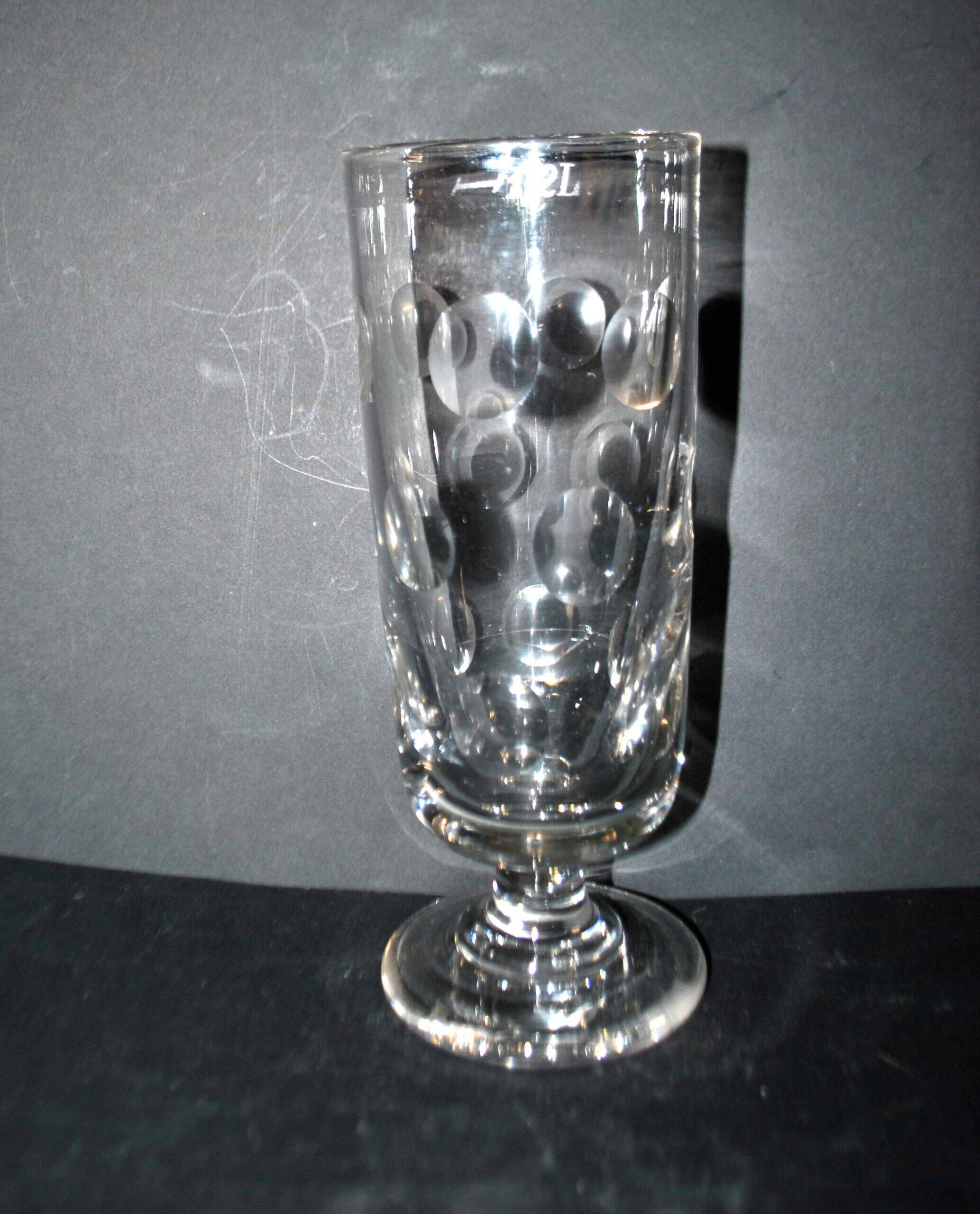 Antique thick cut glass beer mug – 50cl Bock BISTROT 1900 pint