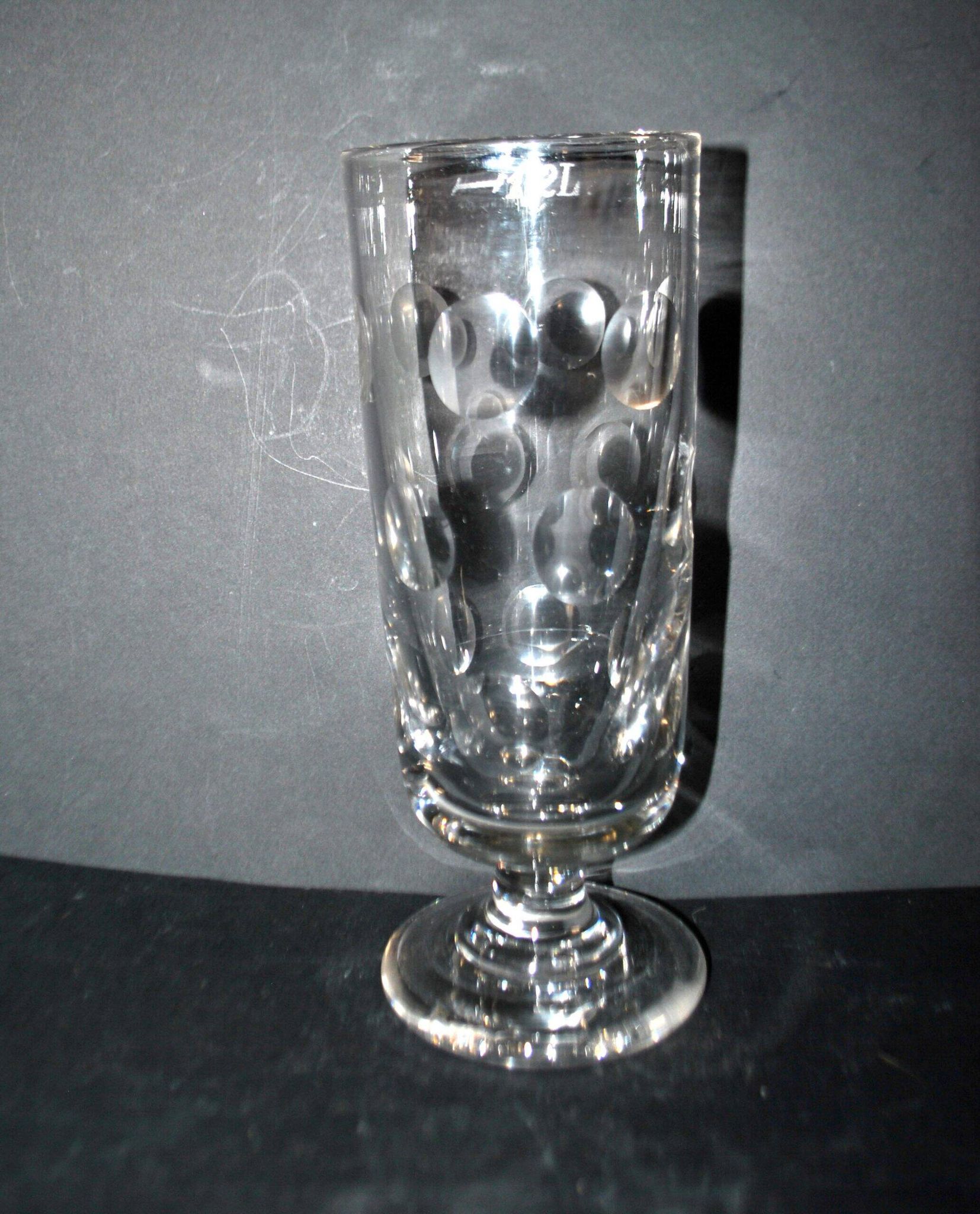 Verre à bière ancien en verre épais taillé – Pinte 50cl Bock BISTROT 1900