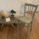 Chaise bistrot Luterma vintage verte grisée