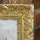 Huile sur toile, décor floral, encadrement en bois doré