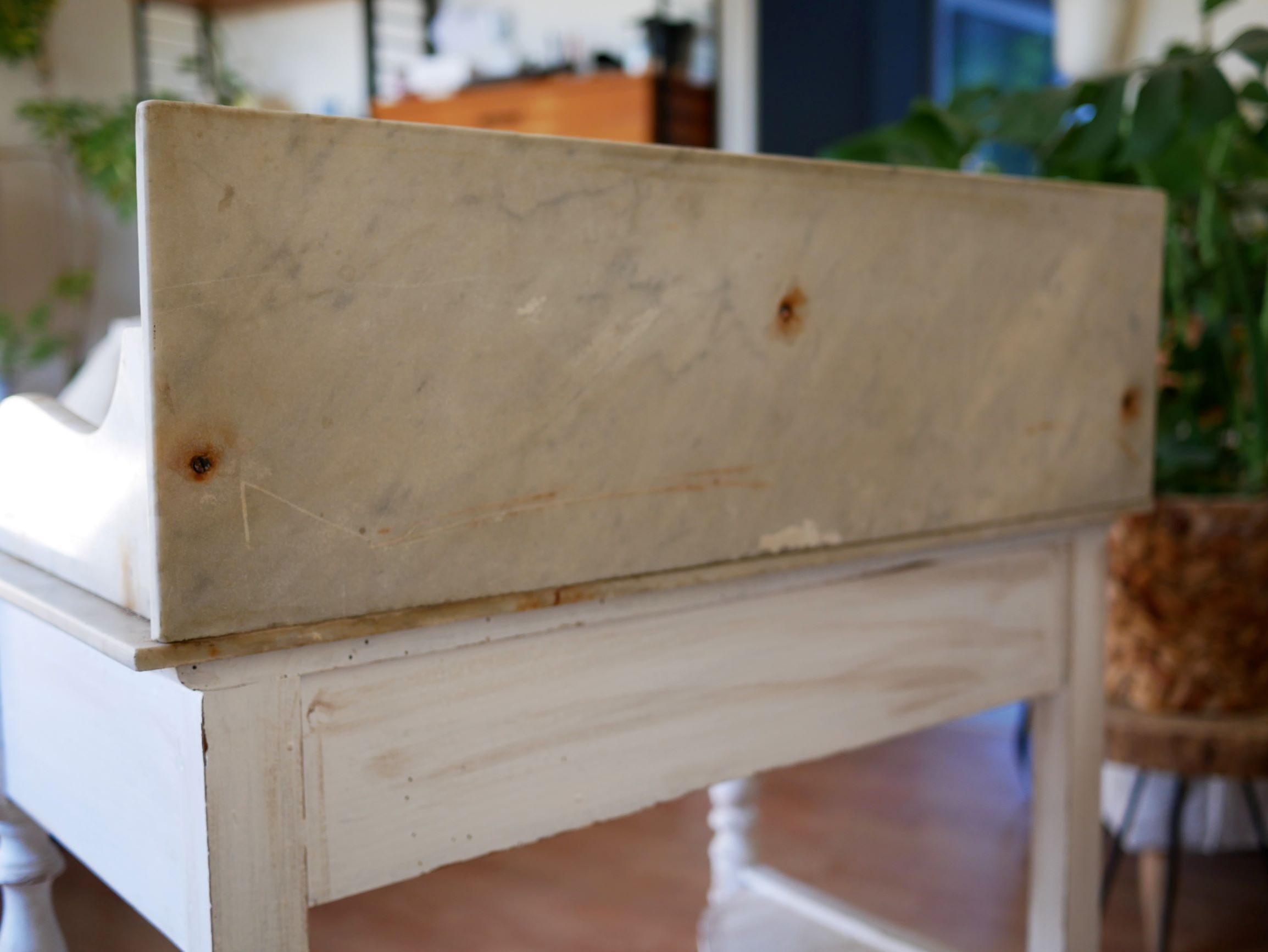 Wood dressing table and marble