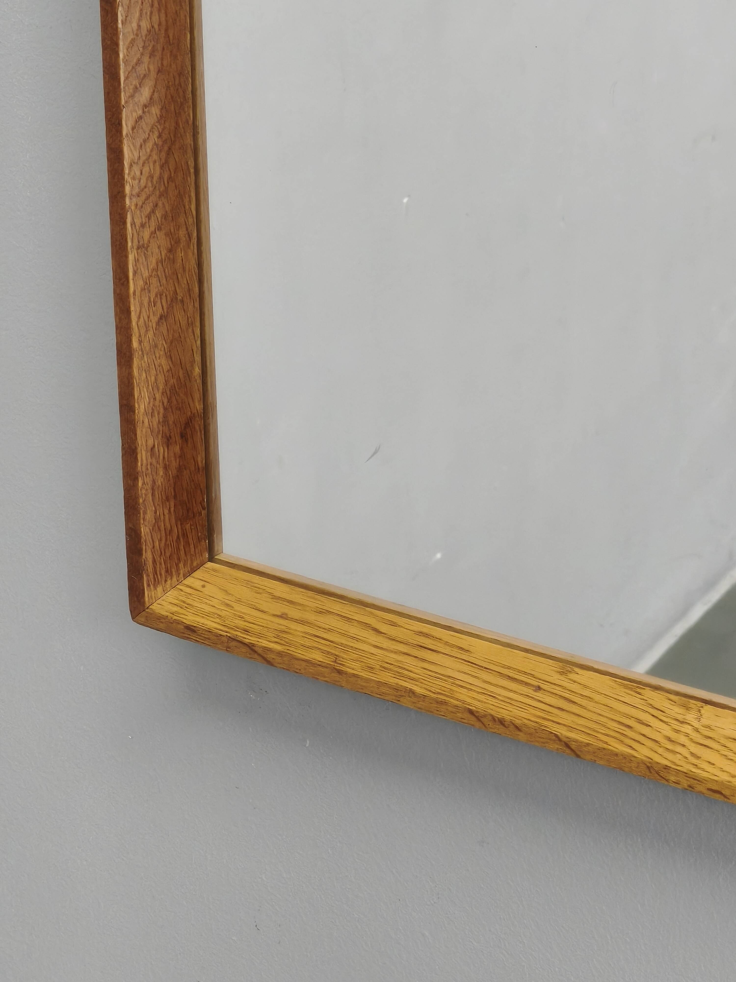 Danish Wall Mirror in Oak from the Mid-Century, 1960s