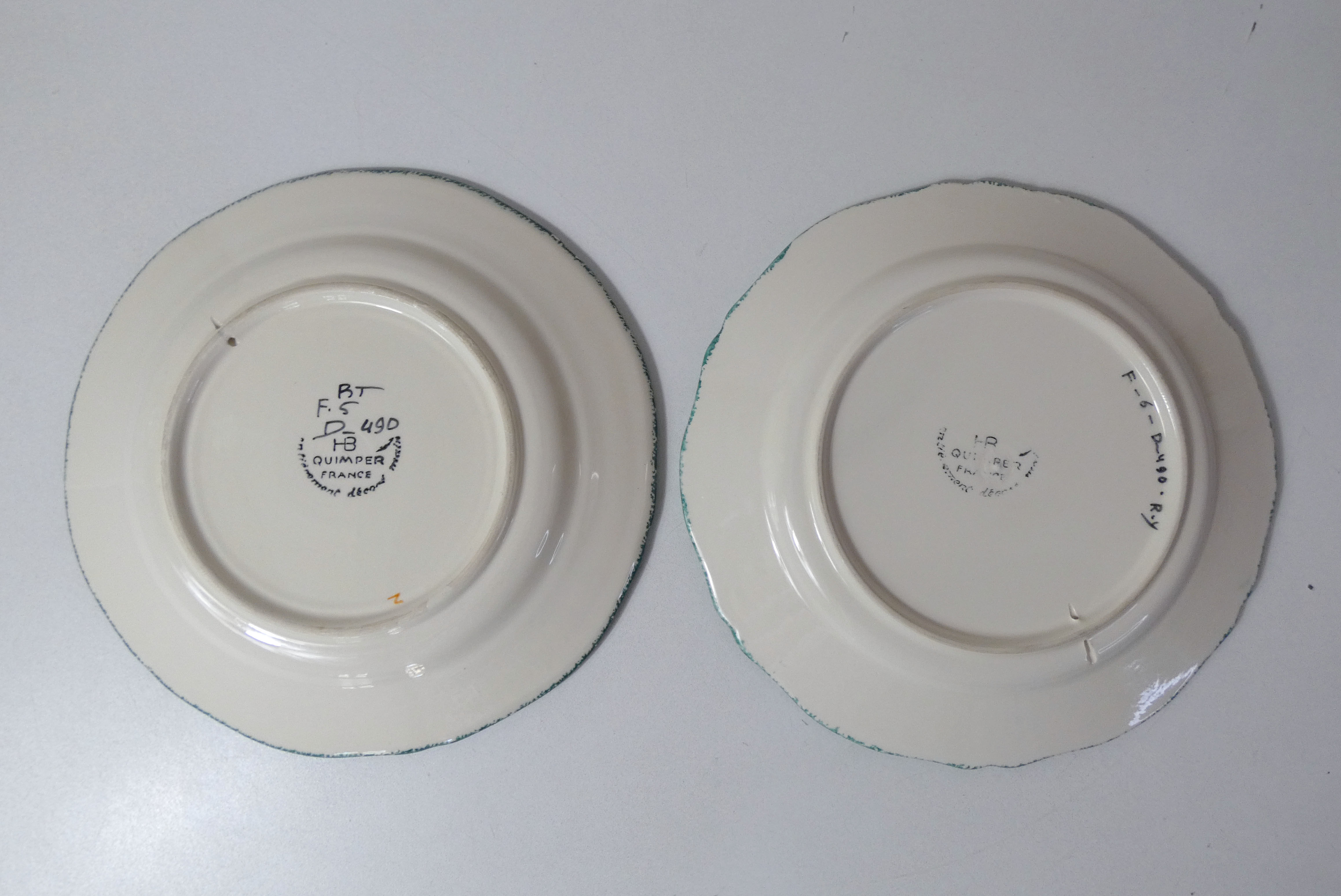 HB Quimper 2 flat plates Breton and Breton