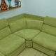 Green corduroy modular sofa from the 70s, 7 pieces