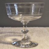 7 crystal champagne coupes from Baccarat - engraved with fillets