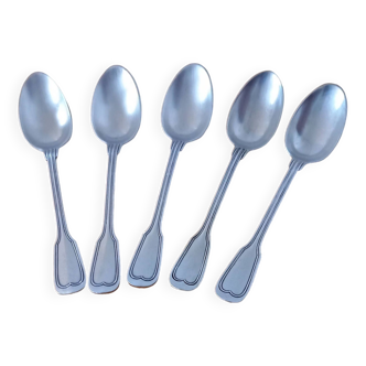 Set of 5 Silver Coffee / Dessert Spoons Metal White Alloy Goldsmith SFAM