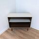 Vintage wood and white storage unit