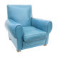 Fauteuil club en cuir bleu