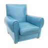 Club armchair in blue leather