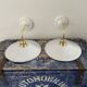 Pair of vintage wall lamps in enamelled sheet metal electrified to nine
