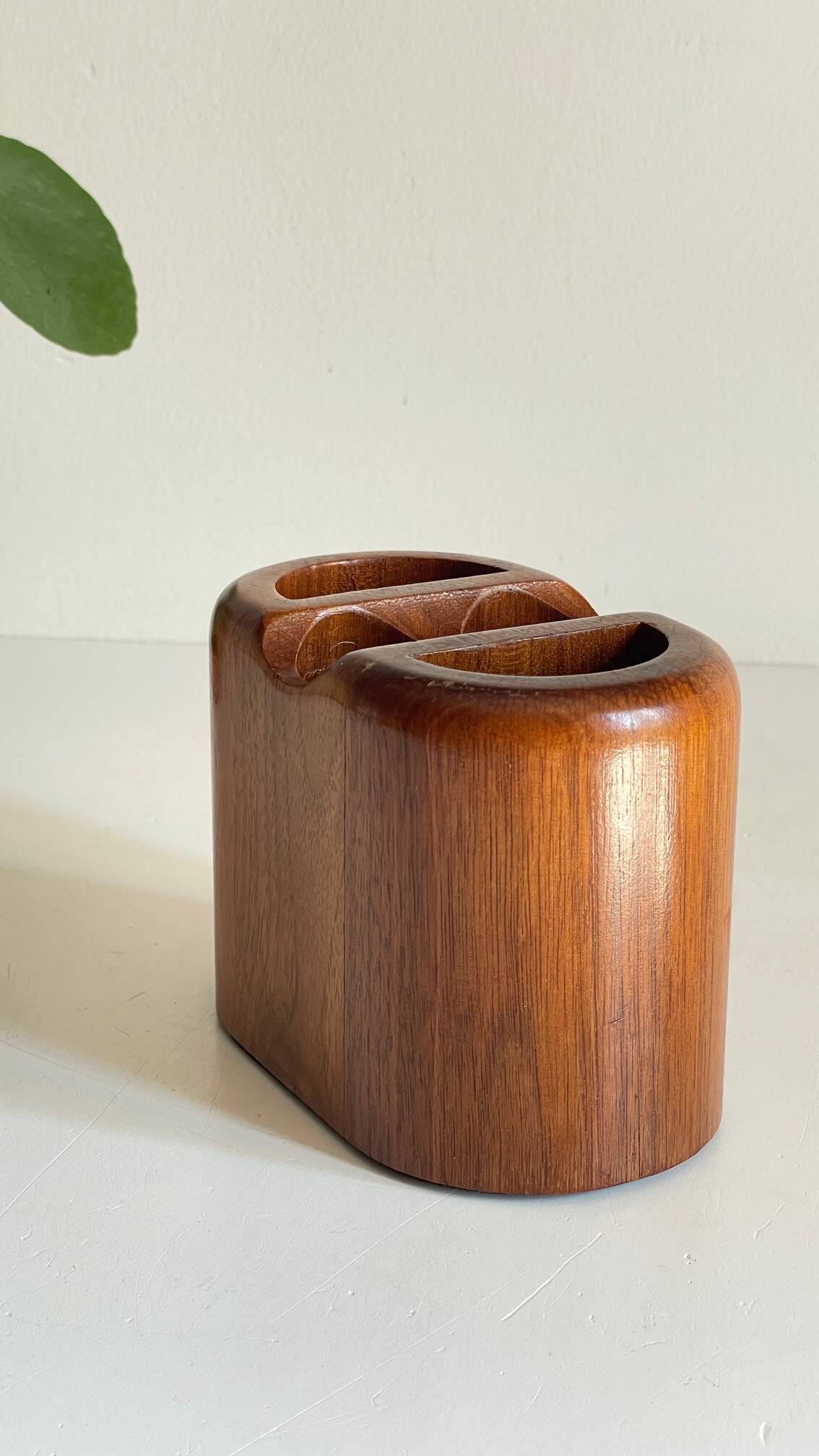 Vintage Teak Pencil Holder