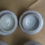 2 monogrammed "Gien" condiment jars