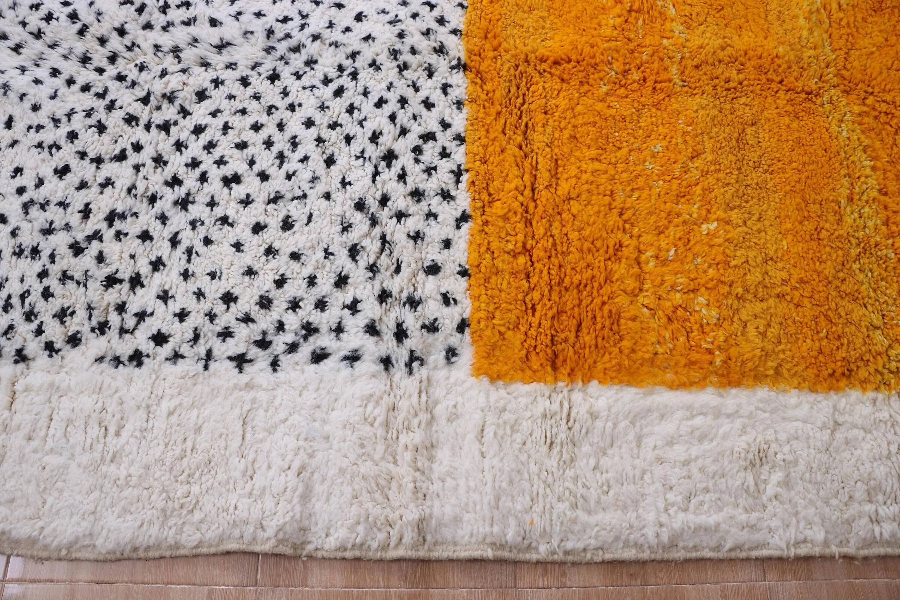 Handmade Moroccan wool rug, 250cm x 150cm, unique piece.