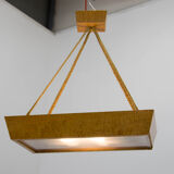 Mid-Century Wood and Glass Chandelier by Krasna Jizba, 1950s