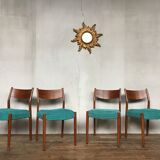 Scandinavian 4 series in teak and psychedelic fabric 1950