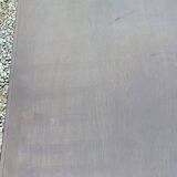 Vintage double wooden side table with copper base from the 50s