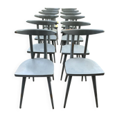 Set of 12 Stella "Antelope" chairs – France, 1950s