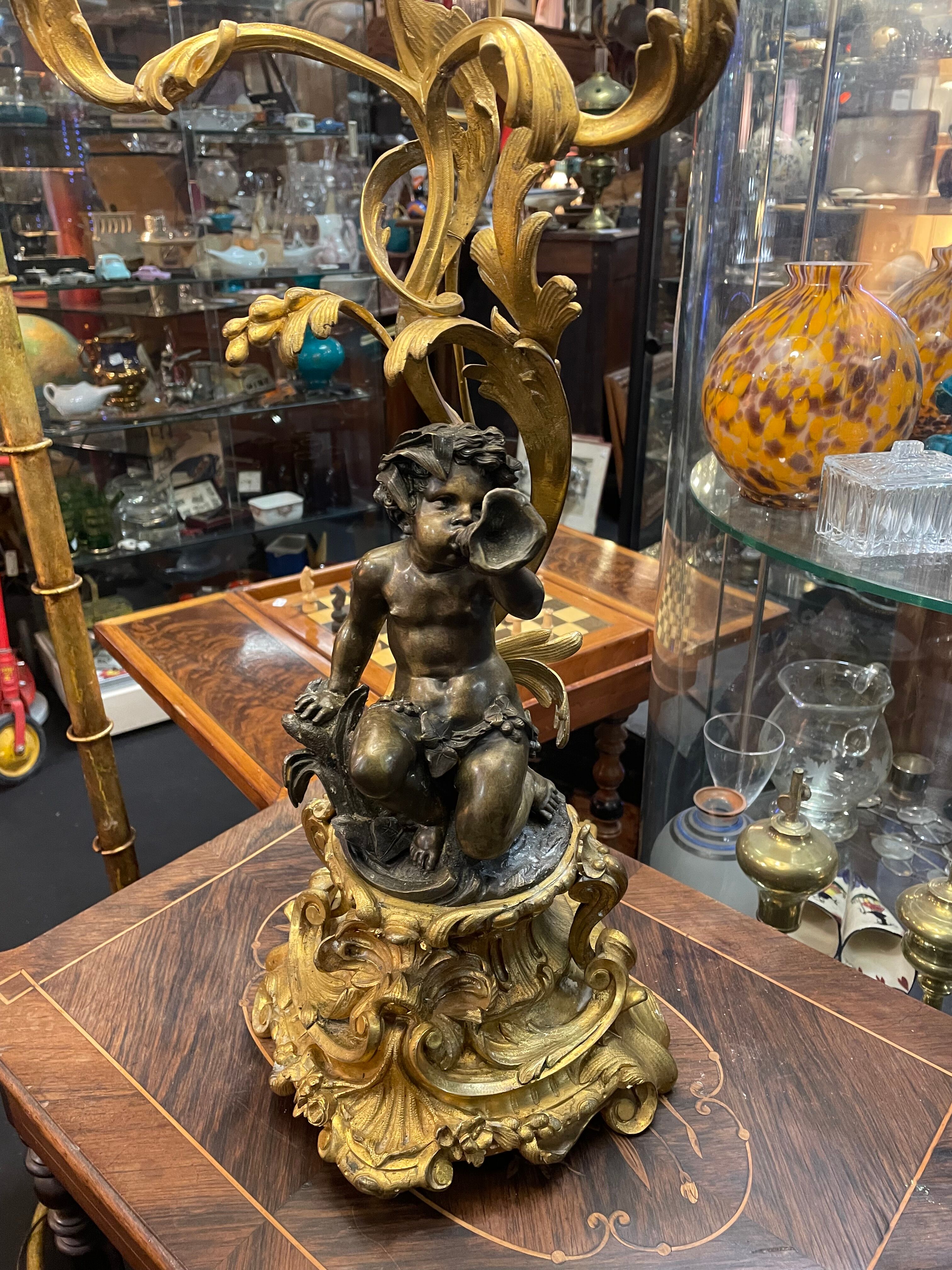 18th bronze table lamp