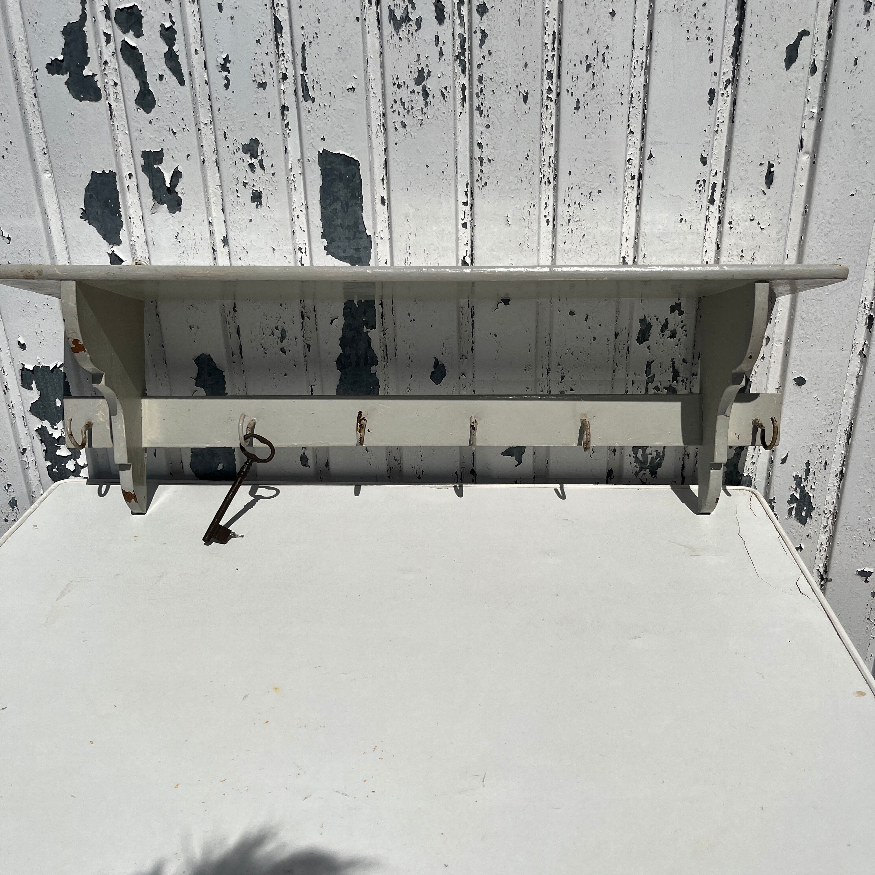 Painted wooden kitchen shelf