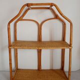 Rattan and bamboo shelf