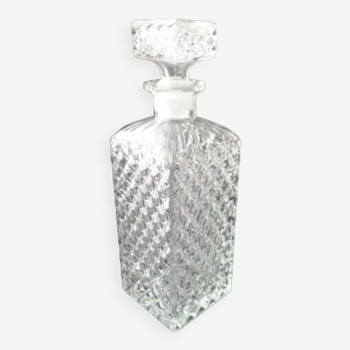 Carafe à porto ou whisky en verre taille diamant  Années 70