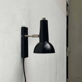 Mid-century German black minimalist wall lamp by Hustadt, 1960s.