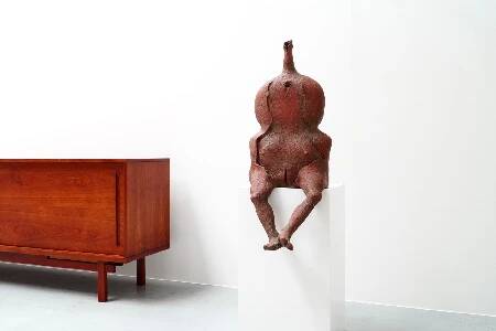 Yves Rhayé, XL Biomorphic Terracotta Sculpture