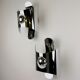 Pair of chromed space age wall lights, Italy, 1970s