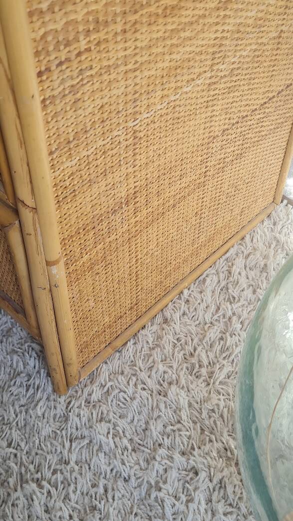 Commode en rotin années 70 vintage