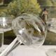 3 antique crystal champagne coupes with engraved decoration