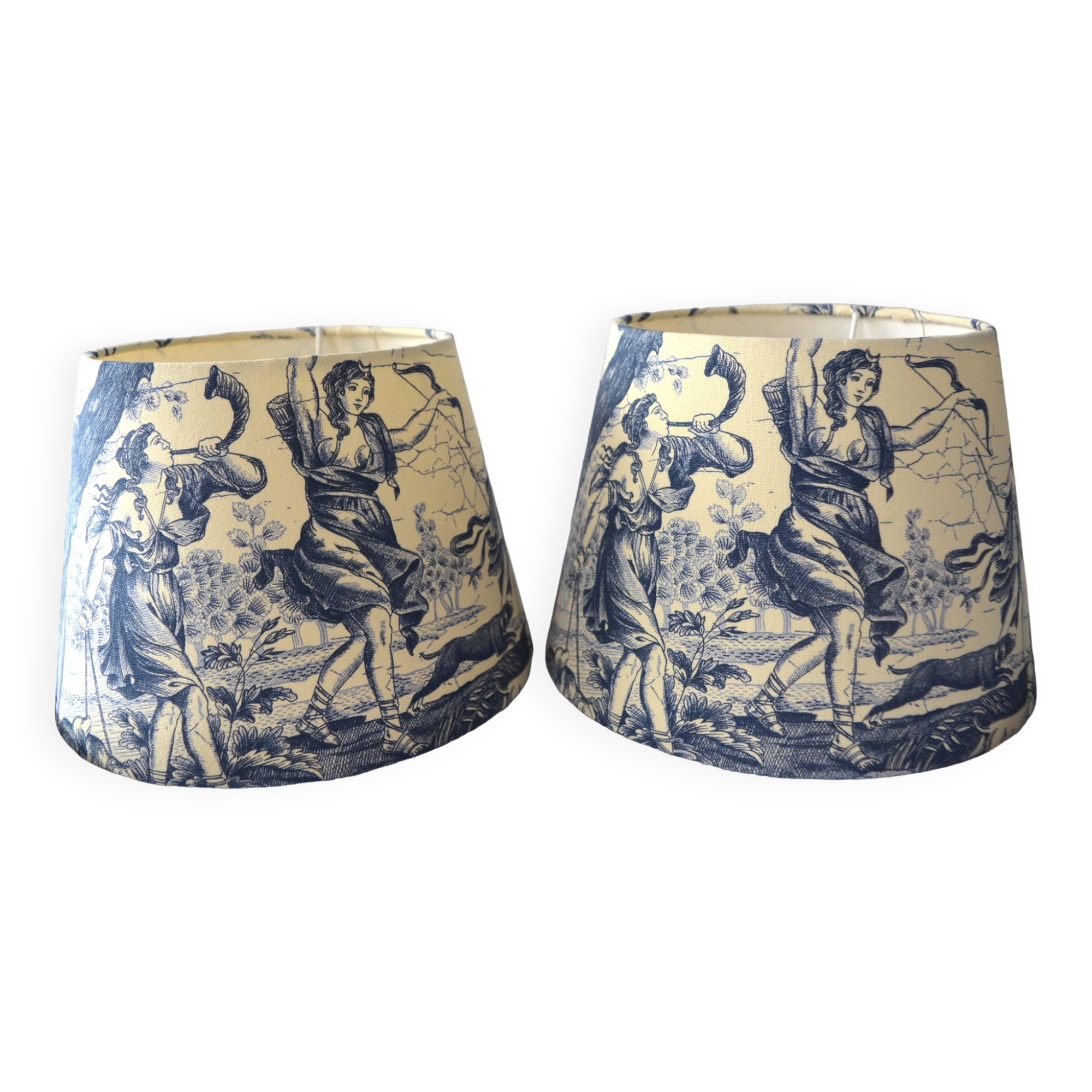 Lot de 2 abat-jour toile jouy