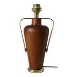 Vintage lamp base Maison le Dauphin in mahogany and brass.