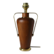 Vintage lamp base Maison le Dauphin in mahogany and brass.