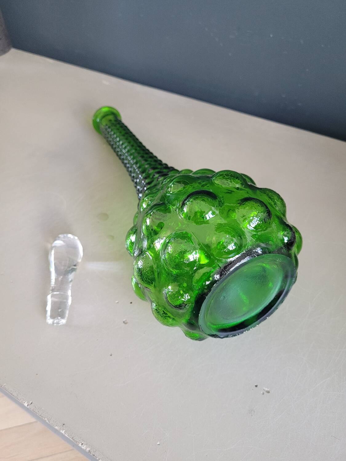 Vintage green Empoli carafe