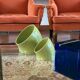 Space age set of 2 green ceramic vide poche, Sicart Italy ca. 1970