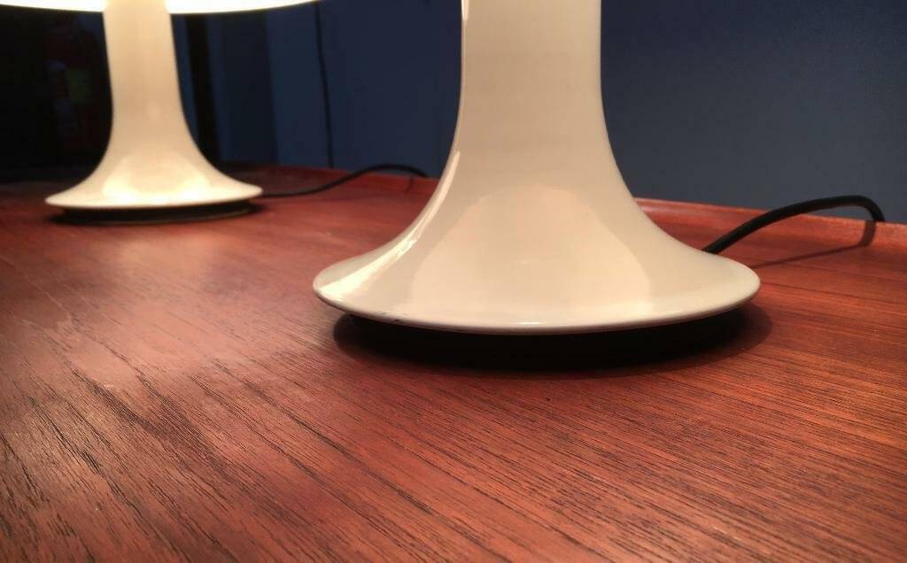 Mid-century German mushroom table lamp from the Space Age, by Kontakt-Werkstätten / Staff, 1960s, set of 2.