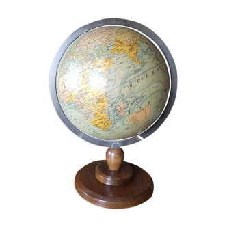 Ancient Light Earth Globe by Girard, Barrère and Thomas