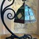 Ancienne Lampe Arts & Crafts cf. Tiffany Fer forgé et vitrail