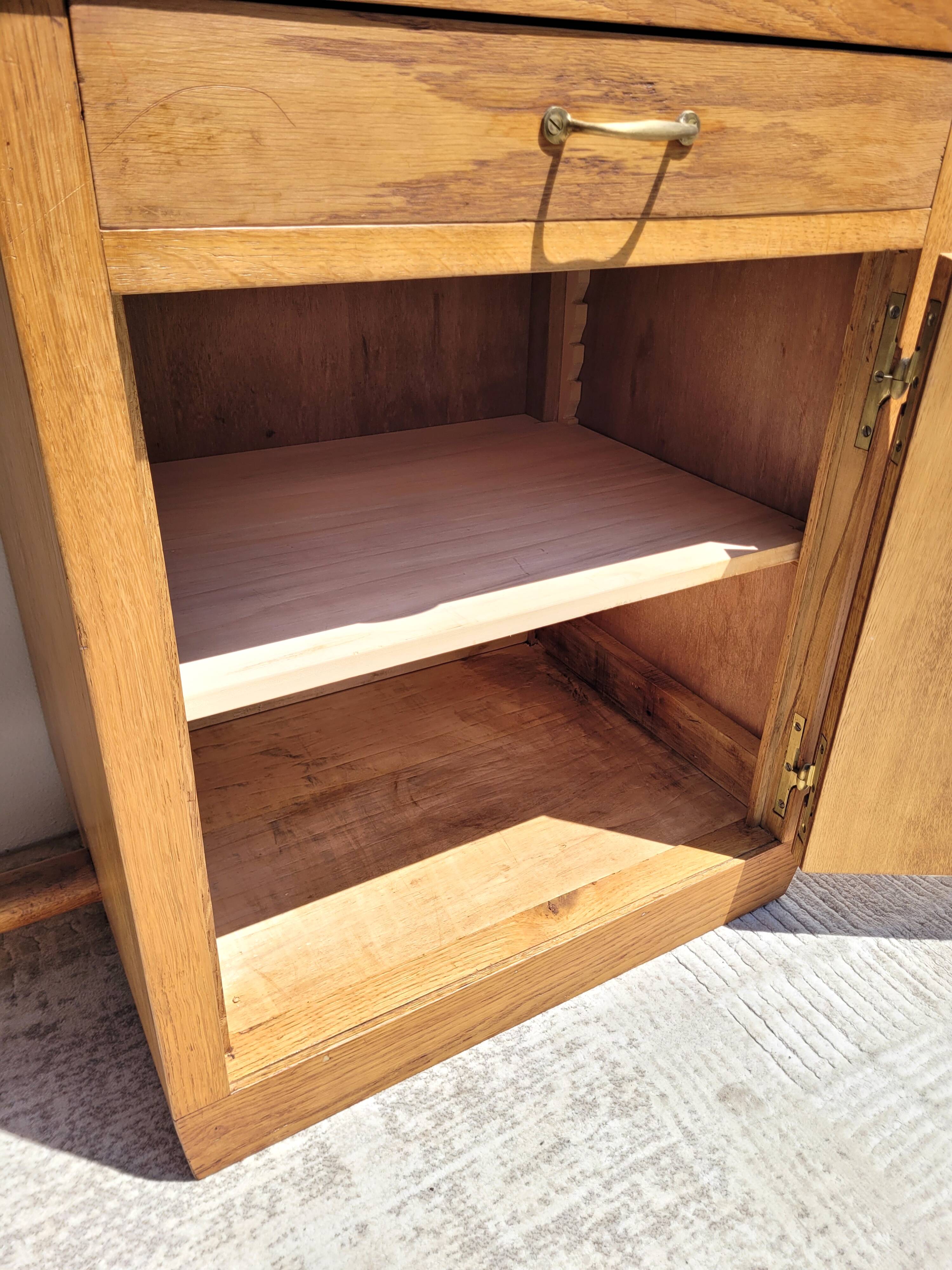 1950 oak desk with drawer and box