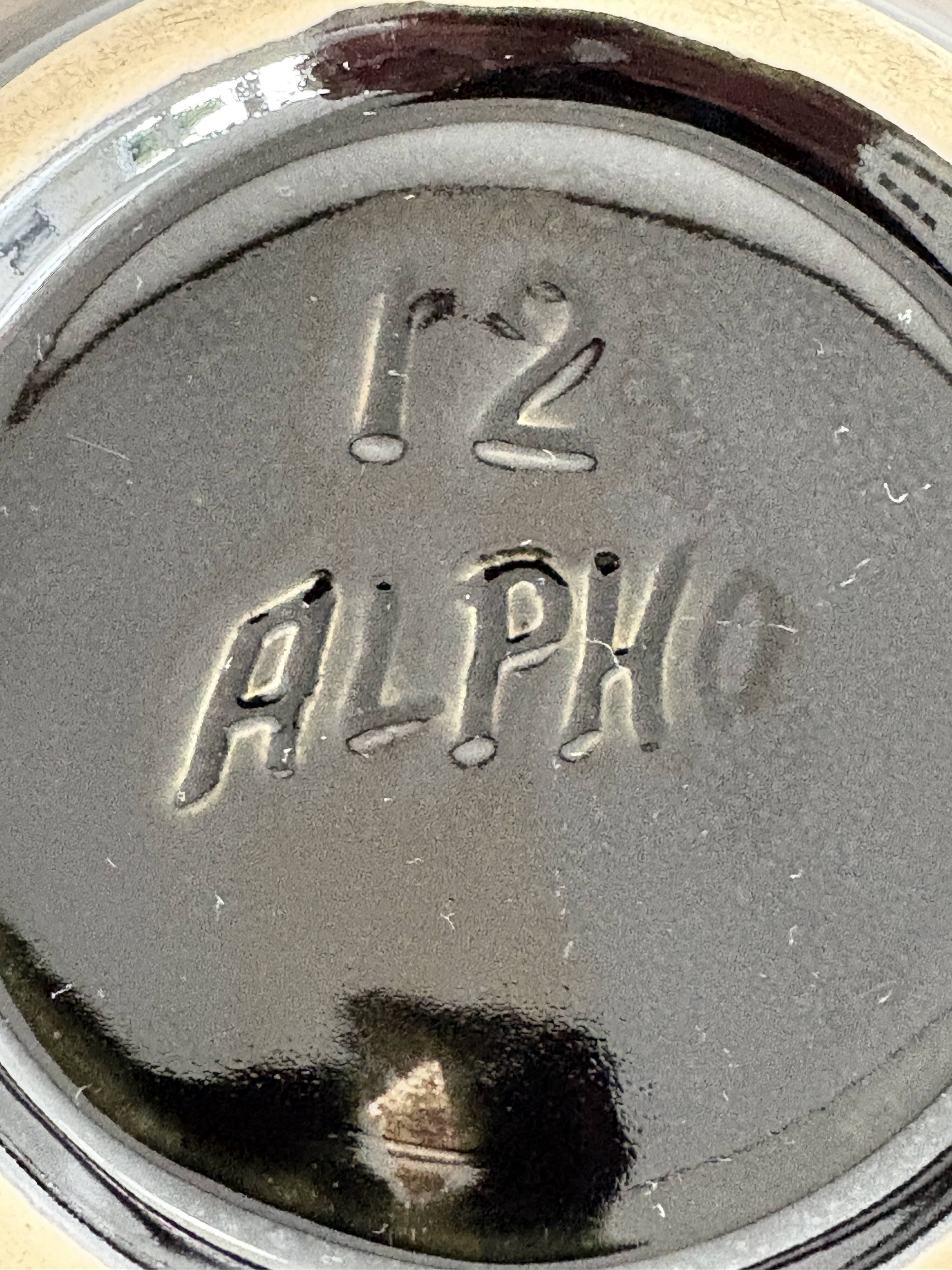 Antique enamelled ceramic box signed alpho