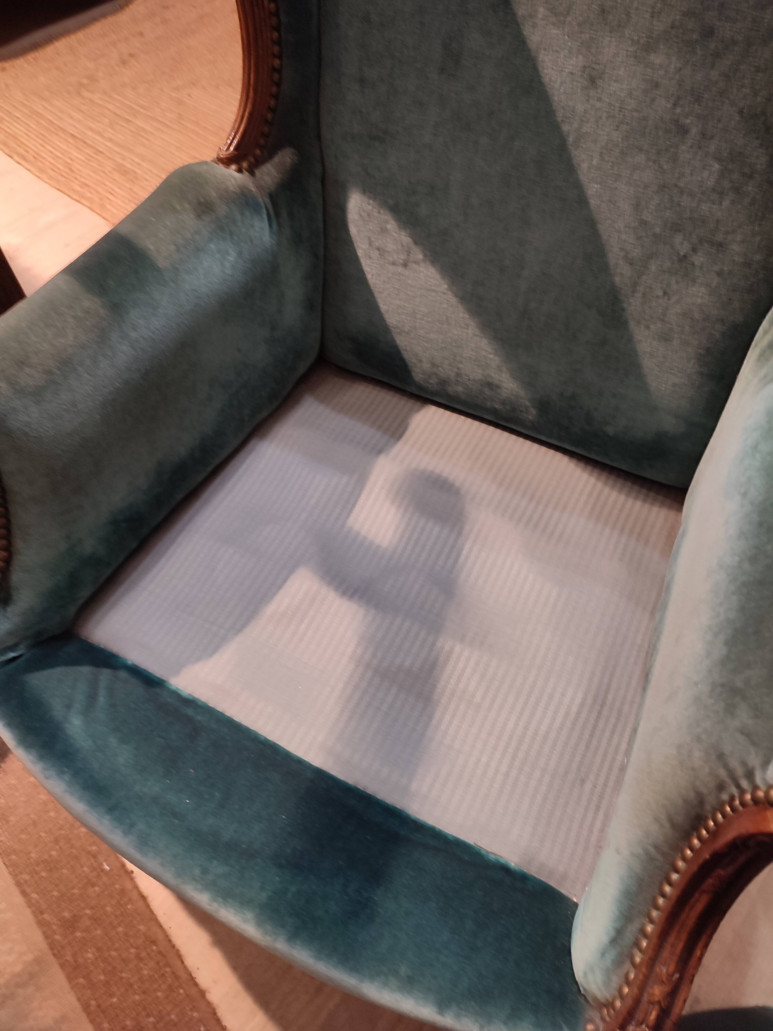 Louis XVI style eared shepherdess armchair