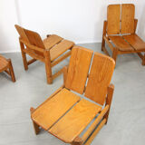 Vintage scandinavian pine lounge chair