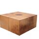 Table basse en cuir cognac à grands points des années 1970, France