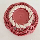 Pink woven ceramic bowl