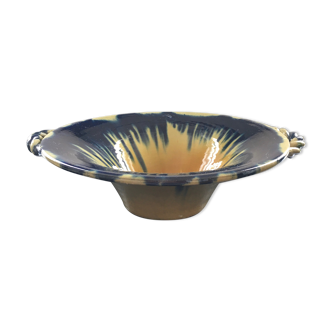 Yellow and blue flamed Valauris cup