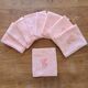 9 serviettes art déco roses monogrammées NC