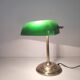 Lampe banquier notaire dorée opaline verte