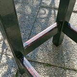 High patinated wooden stool